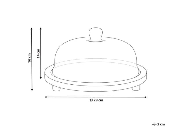 Glasklokke Lyst Træ ø 29 cm Kagefad med Fod Design Kageopsats med Låg Tilbehør Dessert Kageholder med Træbund
