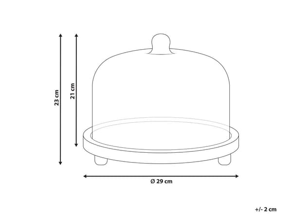 Glasklokke Lyst Træ ø 29 cm Kagefad med Fod Design Kageopsats med Låg Tilbehør Dessert Kageholder med Træbund