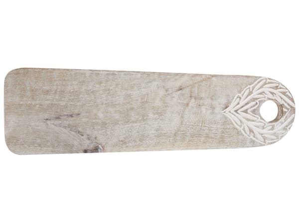 Serveringsfat Lyst mangotre 41 x 12 x 2 cm Dekorative utskjæringer Håndlaget Rustikk stil Tilbehør Dekorativt brett