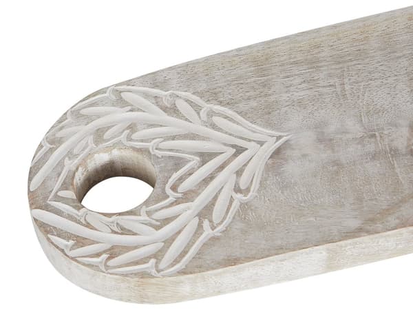 Serveringsfat Lyst mangotre 41 x 12 x 2 cm Dekorative utskjæringer Håndlaget Rustikk stil Tilbehør Dekorativt brett