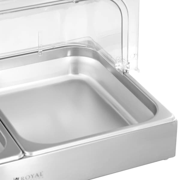 Morgenbuffet vitrineskab med rolltop dæksel 2x GN 1/2 2x 4 l