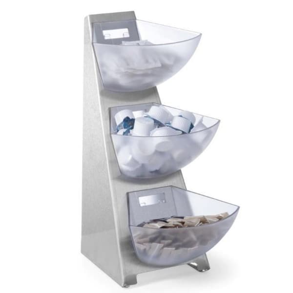 Displaybufféställ för socker, kaffegräddkanna, stål, 3 x 1L - Hendi 428245