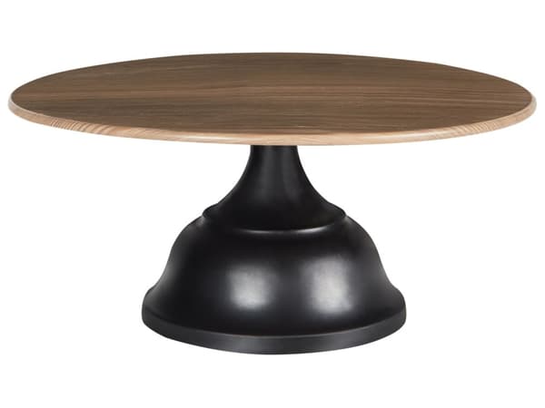 Kakefat Svart Lyst tre Jern Stål 30 x 30 x 14 cm Rund form Rustikk og moderne stil Serviser Fat