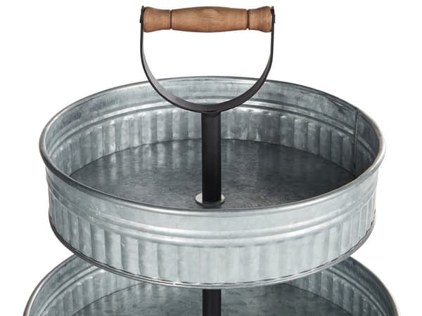 Kageopsats Sølv Jern ø 38 cm Moderne Kagestativ 3 Etagers Dessert Holder til Kager Cupcake Holder