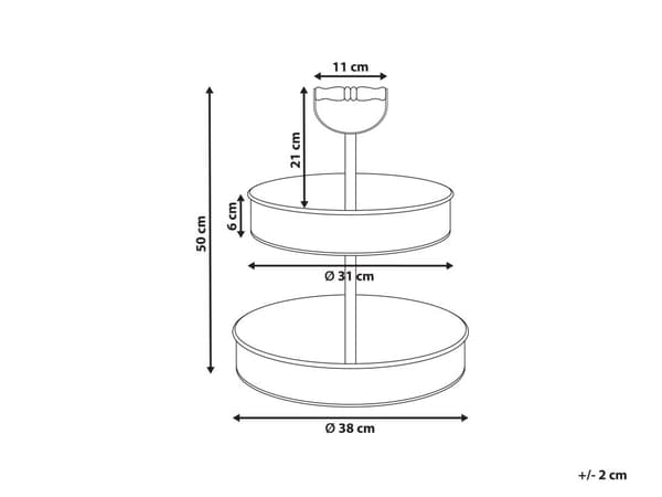 Kageopsats Sølv Jern ø 38 cm Moderne Kagestativ 2 Etagers Dessert Holder til Kager Cupcake Holder