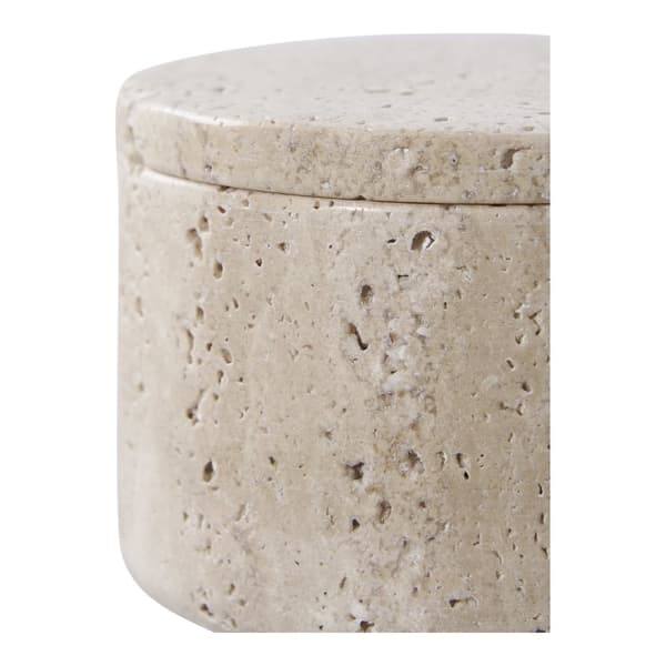 Krukke, Travertin Opbevaring, Ø10x6.5 cm, Naturlig