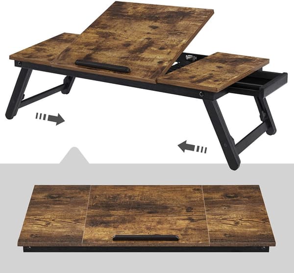 Monitor Stand - i højdejusterbar - bærbar stativ - i industriel stil - brun