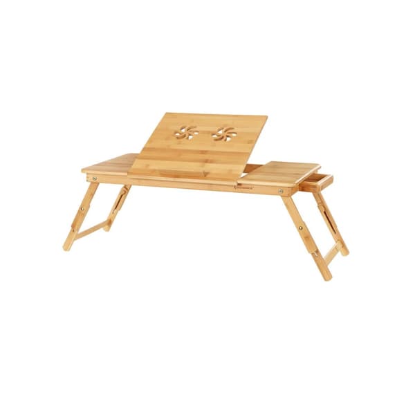 Laptop tabeljusterbar tabel top-bambus-72 x (21-29) x 35 cm