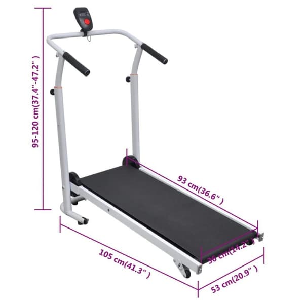 vidaXL Tredemølle liten sammenleggbar 93 x 36 cm svart