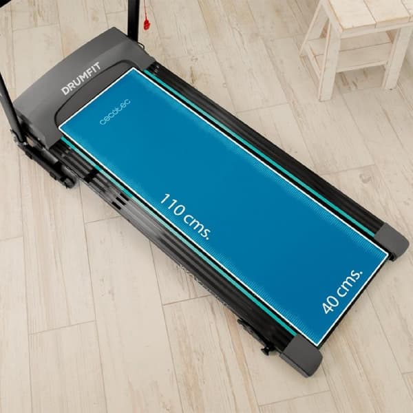 Cecotec Folding treadmill with 1200 W / 2 CV power. From 1 to 14 Km/h. 12 preset programmes. LCD control panel. 110 x 40 cm running surface. Manual t