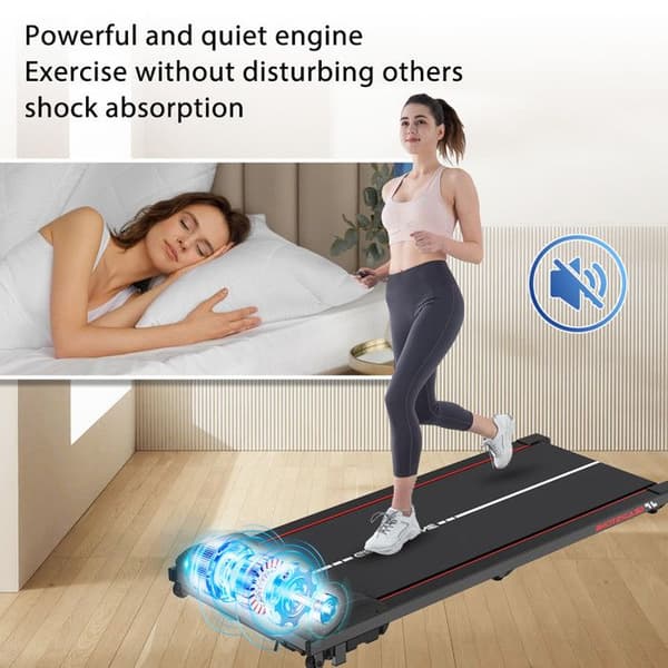WP6 Gå/löpning Löpband 440W Motor/Hastighet 1,0- 6,0 km/h/Löpbandsmått 1228*490*121mm/Svart med röd