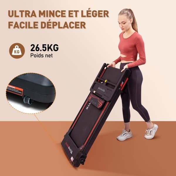 CITYSPORTS WP9 Elektriskt löpband. Fällbart löpband.1400W, Hastighet 1,0- 12,0km/h, APP. Hjulhjul