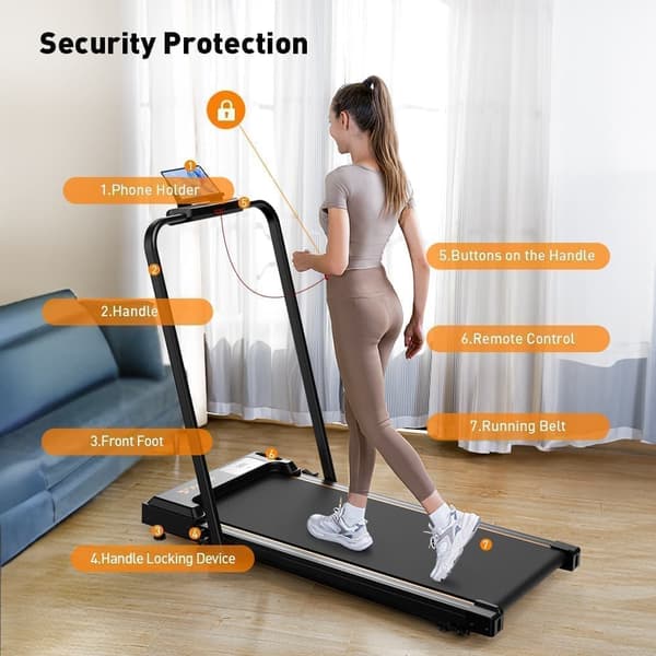 Formill-FT51 Löpband 1-10KM/H 38*100cm Utrymme Fällbart för förvaring Löpband med låg ljudnivå