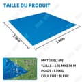 Miniatyrbild 4 av 4: TD Pool golvmatta 3,96 mx3,96 m hopfällbar golvmatta för simbassäng Pool golvmatta för att skydda poolen
