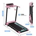 Miniatyrbild 3 av 6: Fällbar och vinklingsbar löpband upp till 7.7%. Rosa-1400W-Hastighet 1-12km/h-APP-Bluetooth-LED
