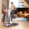 Miniatyrbild 6 av 6: Fällbar och vinklingsbar löpband upp till 7.7%. Rosa-1400W-Hastighet 1-12km/h-APP-Bluetooth-LED