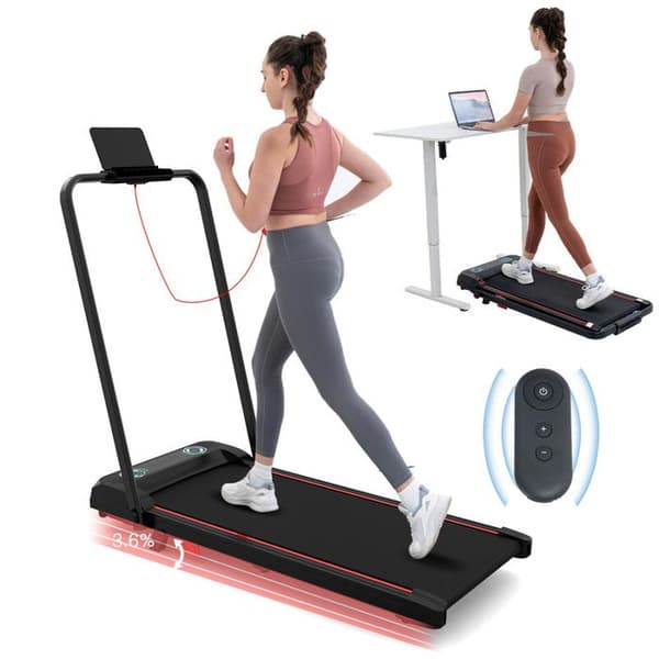 Fällbar och lutande löpband 3,6%-ZX4-1400W-10KM/H-LCD-Fjärrkontroll Fällbar och lutande löpband 3,6%-ZX4-1400W-10KM/H-LCD-Fjärrkontroll