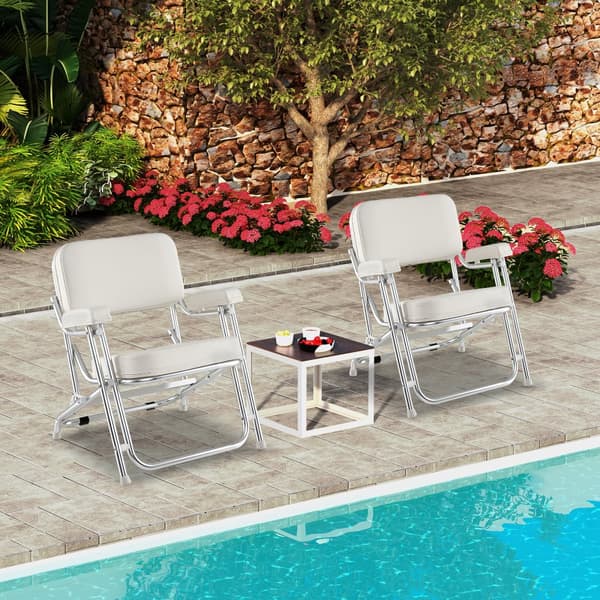 Strandstol, 26x25.5x30.5 tommer, Hvid