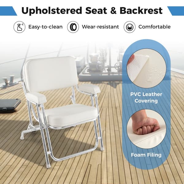 Strandstol, 26x25.5x30.5 tommer, Hvid