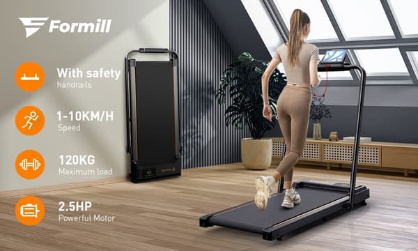 Formill-FT51 Kraftfuldt løbebånd, 2,5 HK kraftfuld motor, hastighed 1-10 km/t foldbart løbebånd