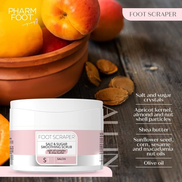 Fotskrubb - 200g - Salt och socker skrubb - Pharm foot