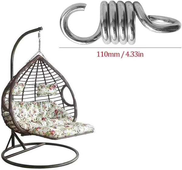 2 stycken hängmatta fjäder 350 kilogram vikt stöd fjäderstol för verandastolar Hänggungor Hängkrokar