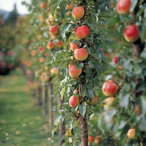 Fruktkolonner - Set om 3 - Äpple, päron - Höjd 60-70cm - ⌀9cm