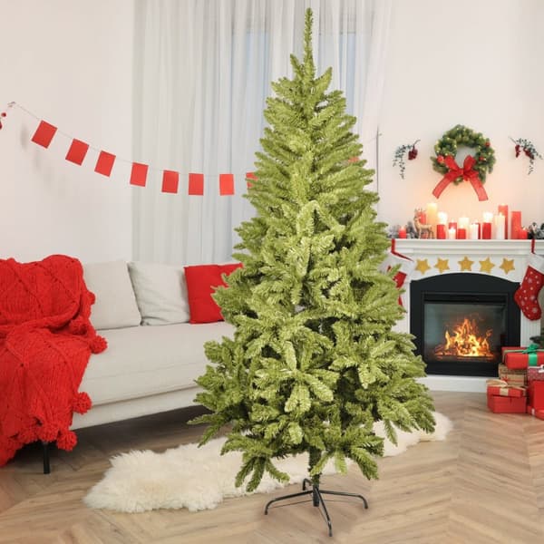 Kunstig juletræ - 150 cm - gran grøn - stålfod