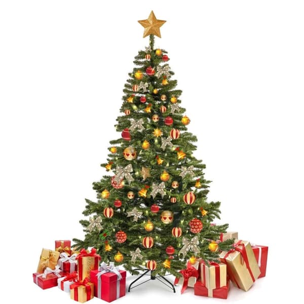 Kunstig juletræ - 150 cm - gran grøn - stålfod