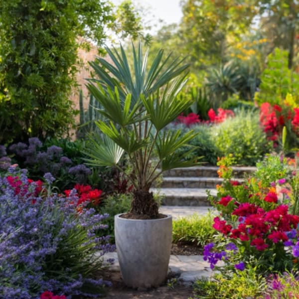 Väderkvarnspalm - Set om 4 - Trachycarpus Fortunei - Höjd 35-45cm - ⌀15cm