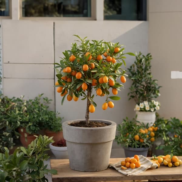 Dvärg orange - Set om 2 - Citrus microcarpa 'Kumquat' - Höjd 50-60cm - ⌀19cm