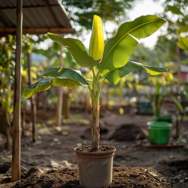 Bananpalme - Sæt med 2 - Musa basjoo - Højde 55-70cm - ⌀21cm