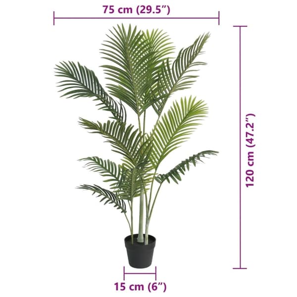 vidaXL Konstväxt palm grön 120 cm PP