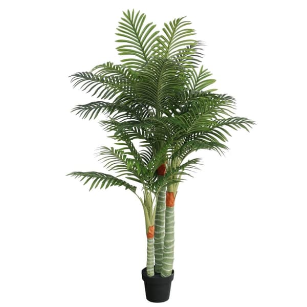 vidaXL Konstväxt palm med 3 stammar grön 180 cm PP