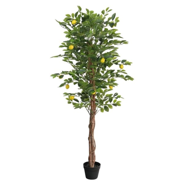 vidaXL kunstigt citrontræ med 3 stammer 180 cm PP grøn