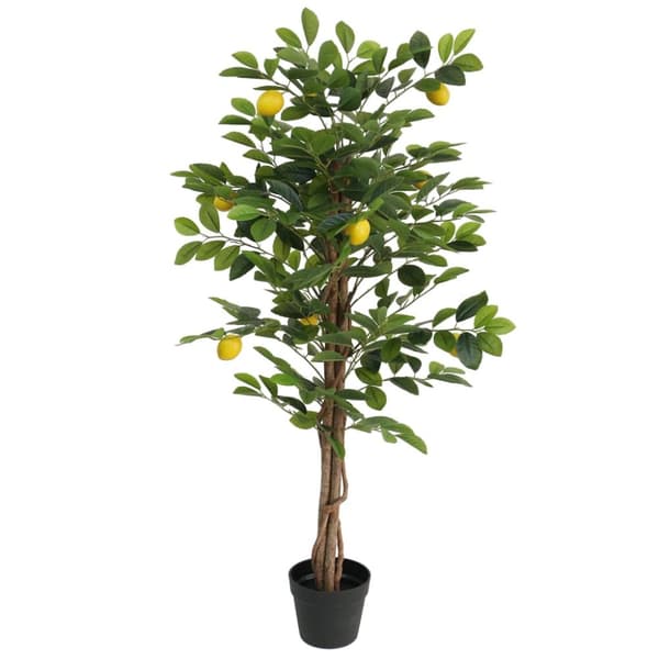 Konstväxt citronträd med 3 stammar grön 120 cm PP