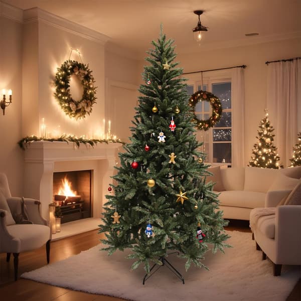 Vikingchoice 220 cm Realistisk Kunstig Juletræ - Nem Samling & Holdbare PVC-Grene