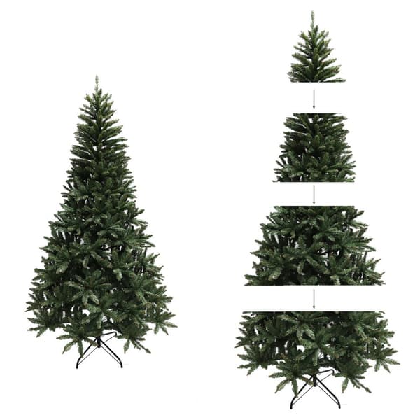 Vikingchoice 220 cm Realistisk Kunstig Juletræ - Nem Samling & Holdbare PVC-Grene