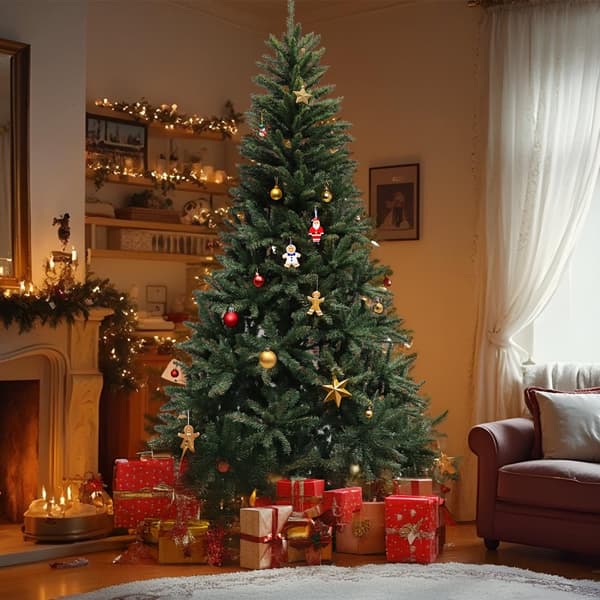 Vikingchoice 220 cm Realistisk Kunstig Juletræ - Nem Samling & Holdbare PVC-Grene