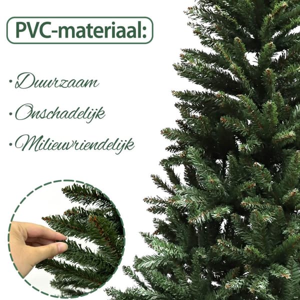 220cm Realistisk PVC Juletræ til Familier - Sikker, Holdbar & Nem Samling af Vikingchoice