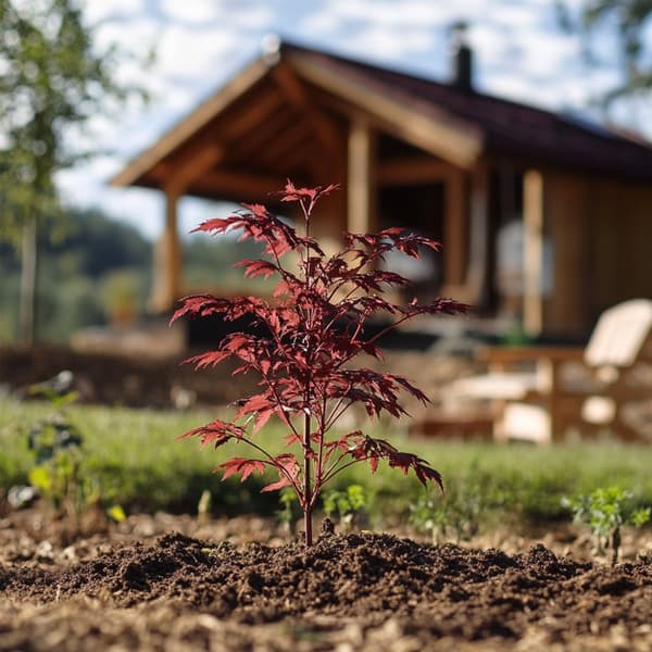 Japansk ahorn - 2 stk - Acer palmatum Atropurpureum - Højde 35-55cm - ⌀15cm