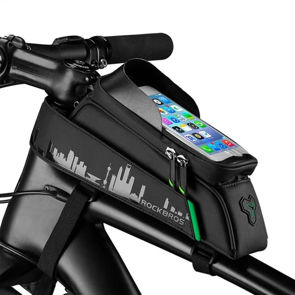 Rockbros Cykelväska Vattentät För Ram med Mobilskal 029-1BK - Svart