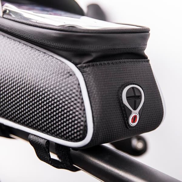 Vattentät Cykelramsväska Med Skärmad Mobilhållare - Svart