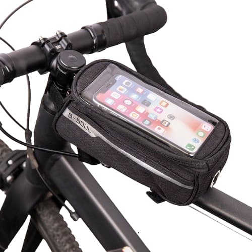 Vattentät Cykelramsväska med Mobilhållare - Svart