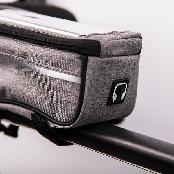 Vattentät Cykelramsväska med Mobilhållare - Grå