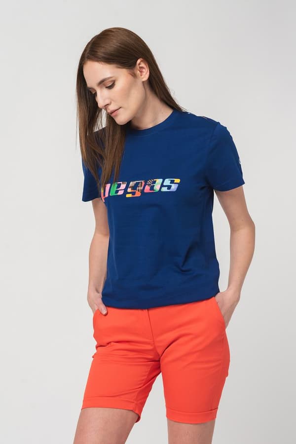 TRICOU  LOGO MULTICOLOR FEMEI  ROYAL BLU