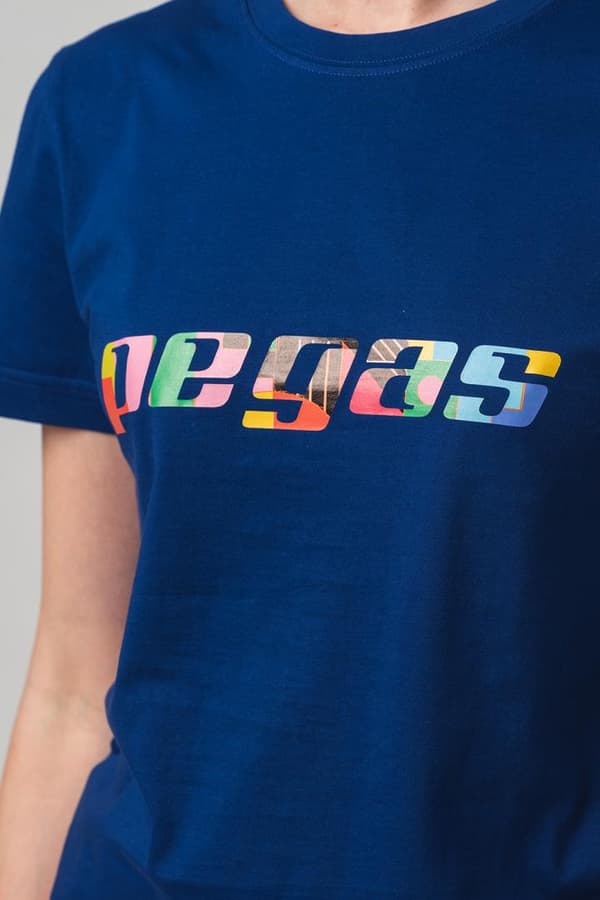 TRICOU  LOGO MULTICOLOR FEMEI  ROYAL BLU