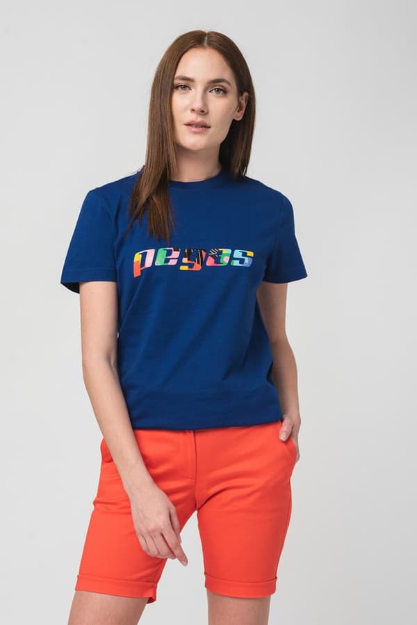 TRICOU  LOGO MULTICOLOR FEMEI  ROYAL BLU