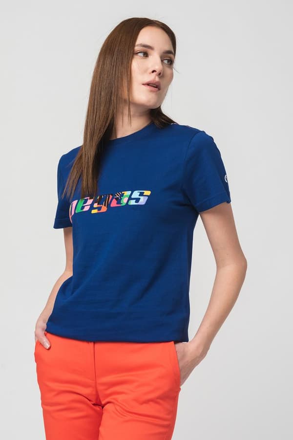 TRICOU  LOGO MULTICOLOR FEMEI  ROYAL BLU