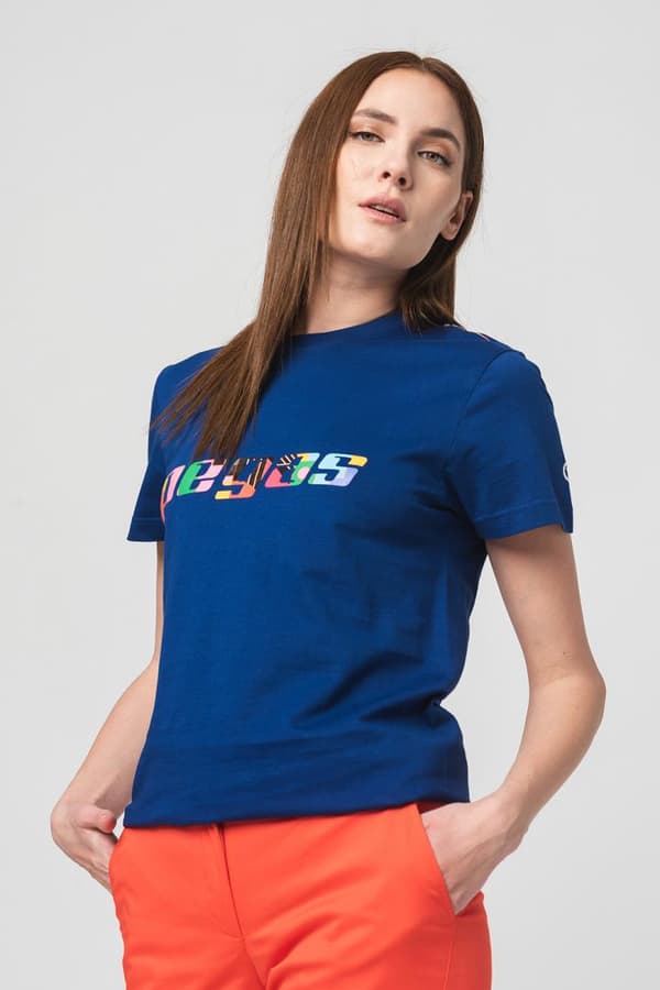 TRICOU  LOGO MULTICOLOR FEMEI  ROYAL BLU